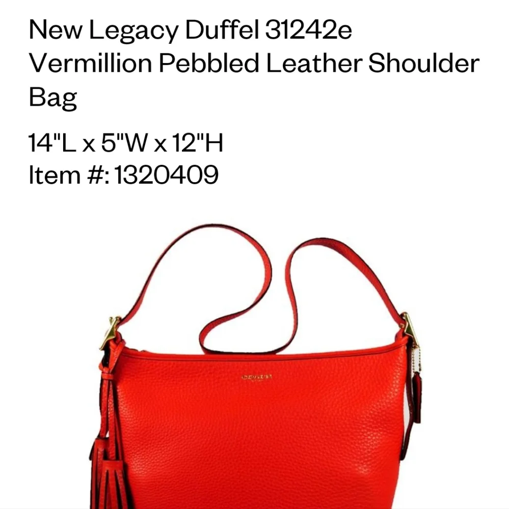 🌷Coach legacy Duffle Vermillion orange